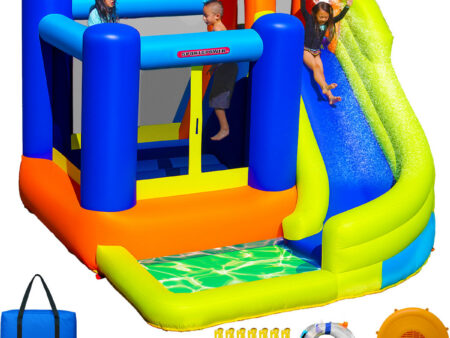 Sportspower+My+1st+Jump+N+Slide+Inflatable+Water+Slide+for+Kids+with+Bounce+House +Climbing+Wall+&+Splash+Pool