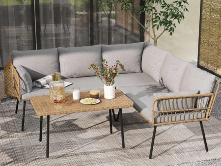4 Piece Outdoor Sectional Sofa Set