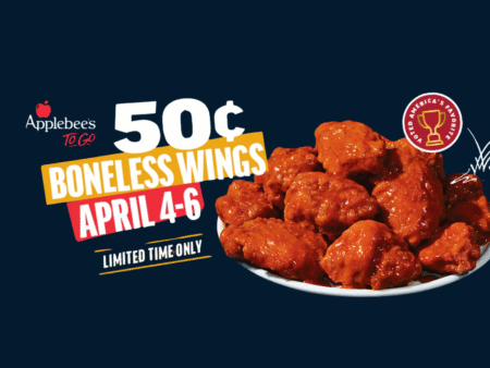 Applebees 50 cents Wings April 4 6