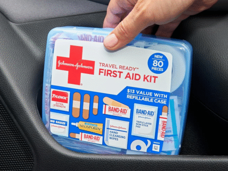 BAND AID Brand Travel Ready Portable Emergency First Aid Kit