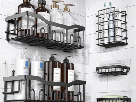 Eudele Adhesive Shower Caddy Shelf 5 Pack