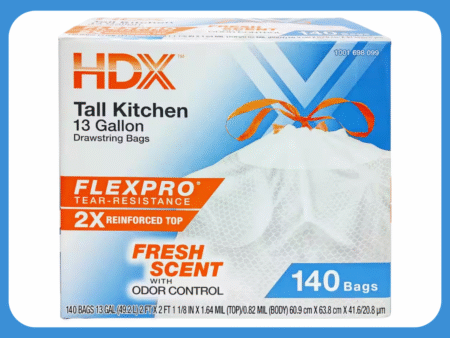 FlexPro 13 Gallon Fresh Scent Tall Kitchen Trash Bag 140 Count