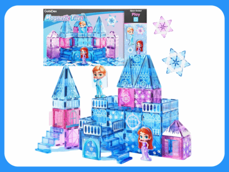 GobiDex Magnetic Building Blocks Princess Castle with 2 Dolls & Stairs