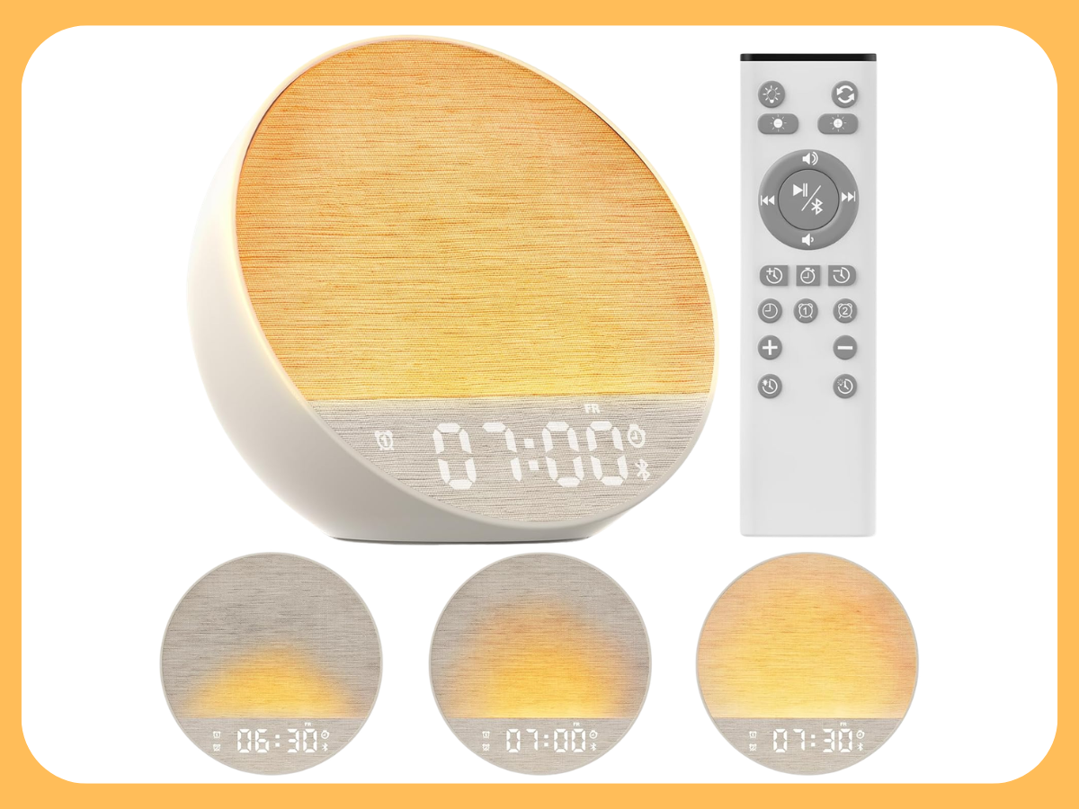 MOFOYEAH Tap to Snooze Sunrise Alarm Clock with Sound Machine