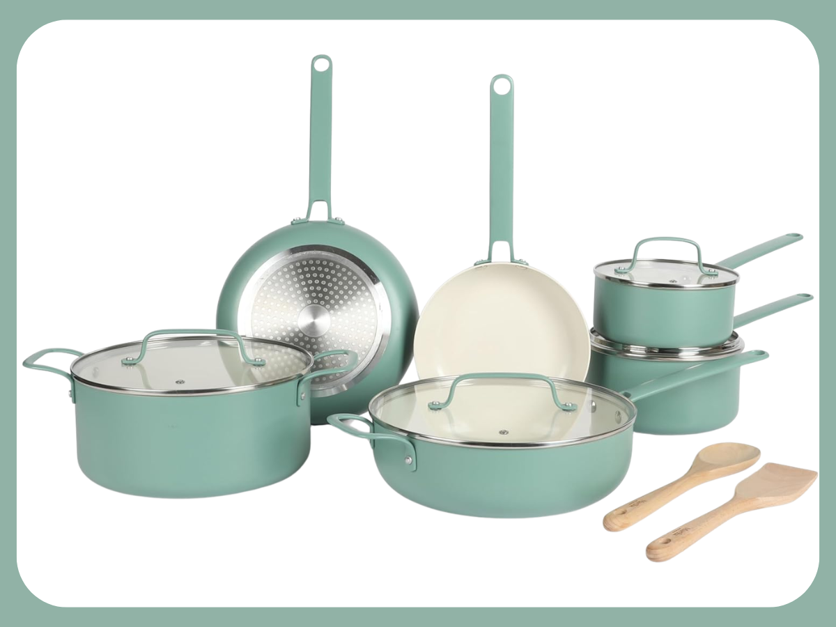 Martha Stewart Emmeline Premium Nonstick Pots and Pans Set
