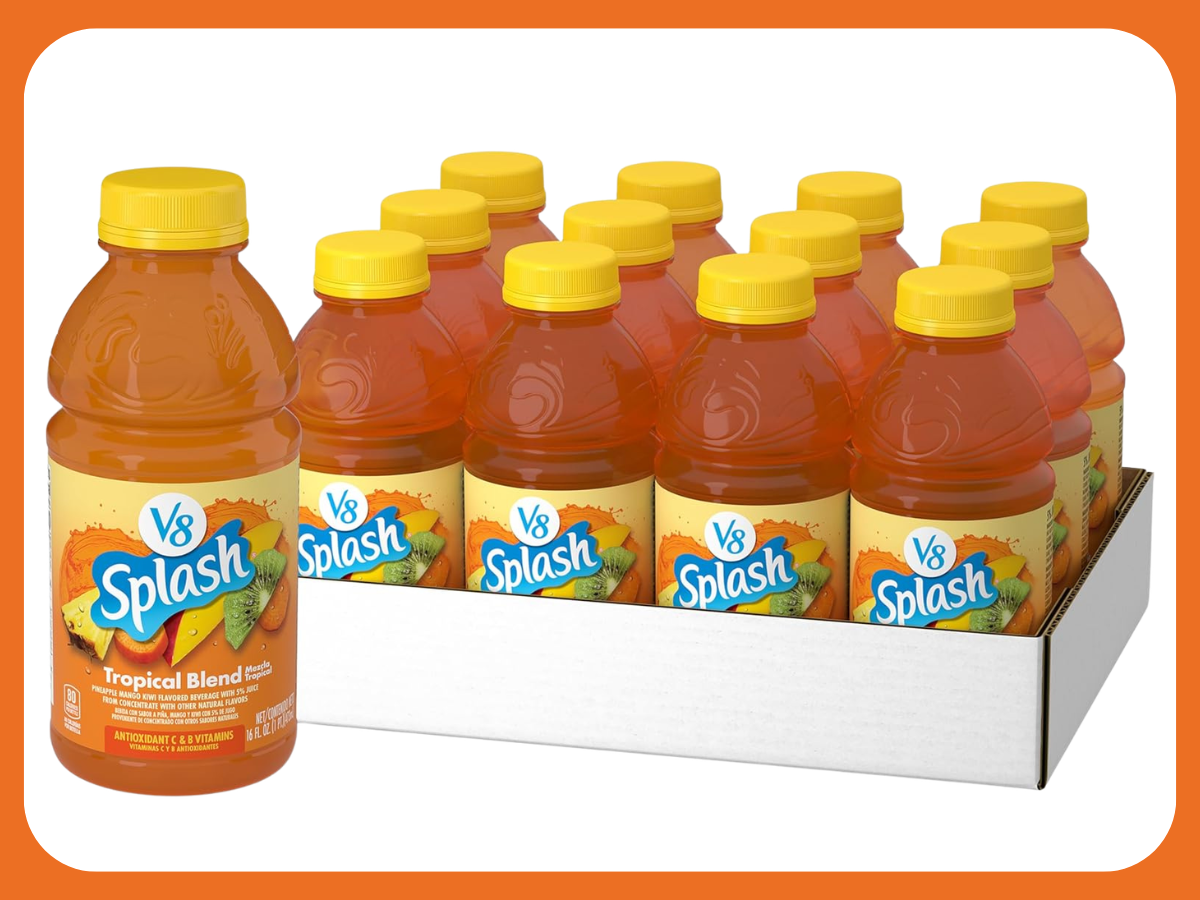 V8 Splash Tropical Blend Flavored Juice Beverage 16 fl oz Bottle (12 Pack)