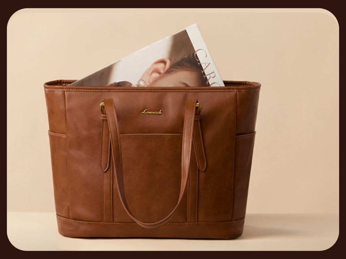 Women's Soft Leather Tote Bag on Amazon