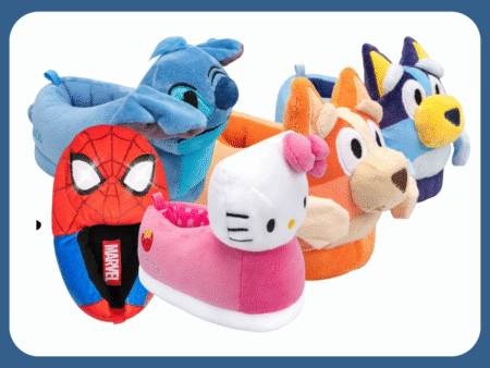 kids character plush slippers