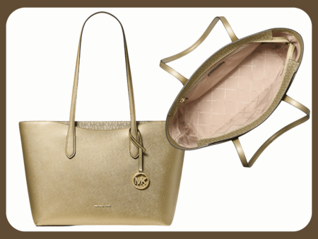 large gold michael kors tote