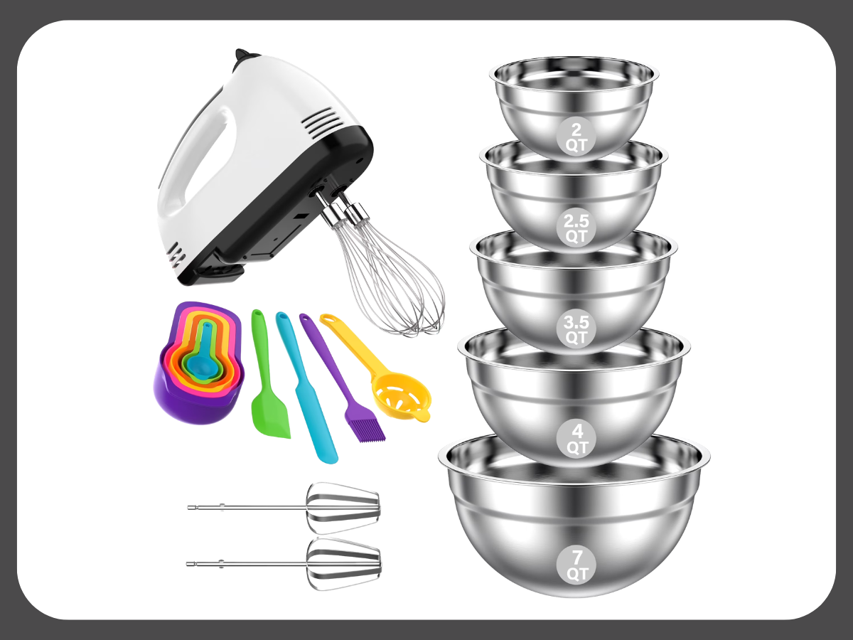 tinana hand mixer and bowls set